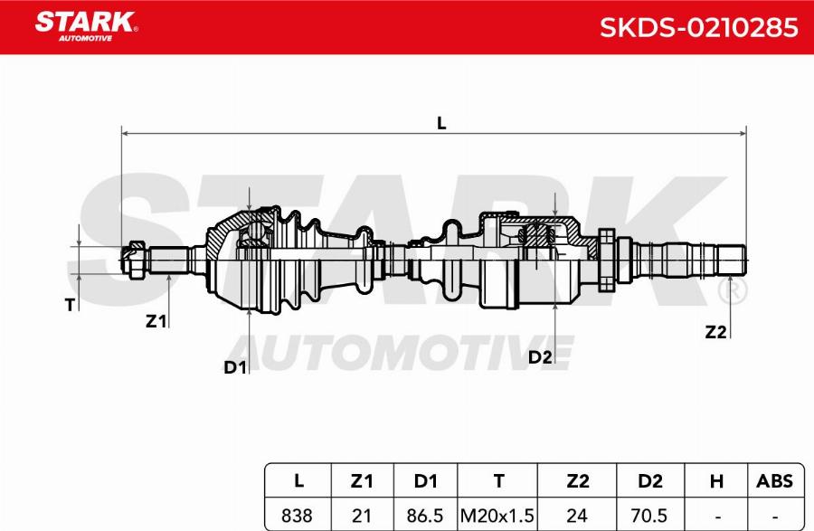 Stark SKDS-0210285 - Arbre de transmission cwaw.fr