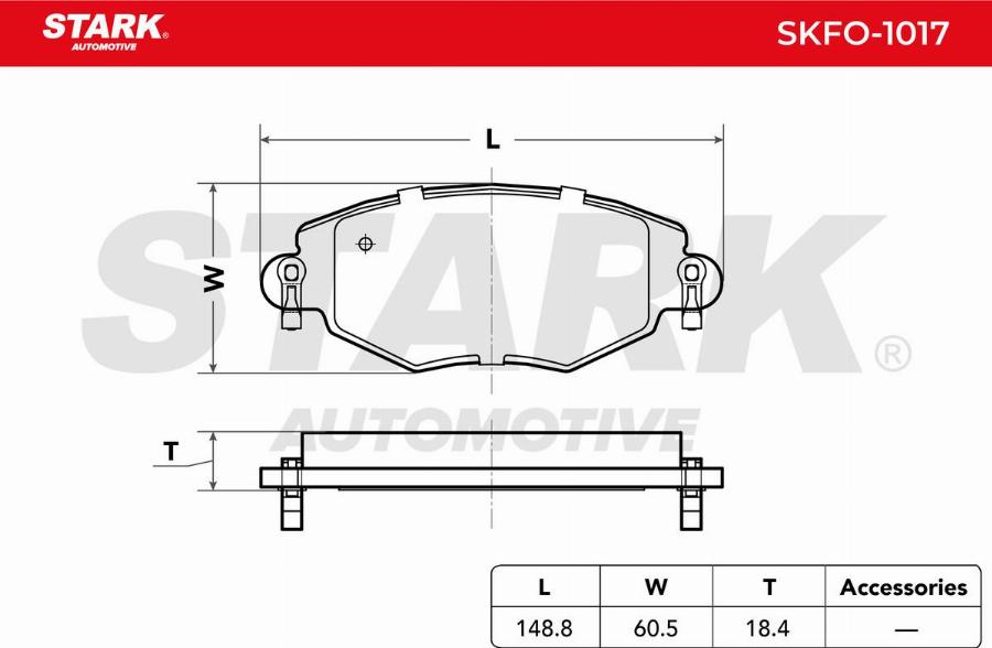 Stark SKFO-1017 - Kit de plaquettes de frein, frein à disque cwaw.fr