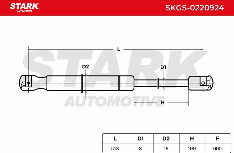 Stark SKGS-0220924 - Vérin de hayon, de coffre cwaw.fr