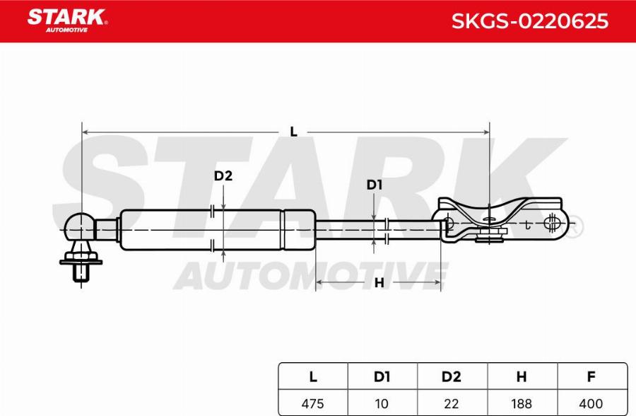 Stark SKGS-0220625 - Vérin de hayon, de coffre cwaw.fr