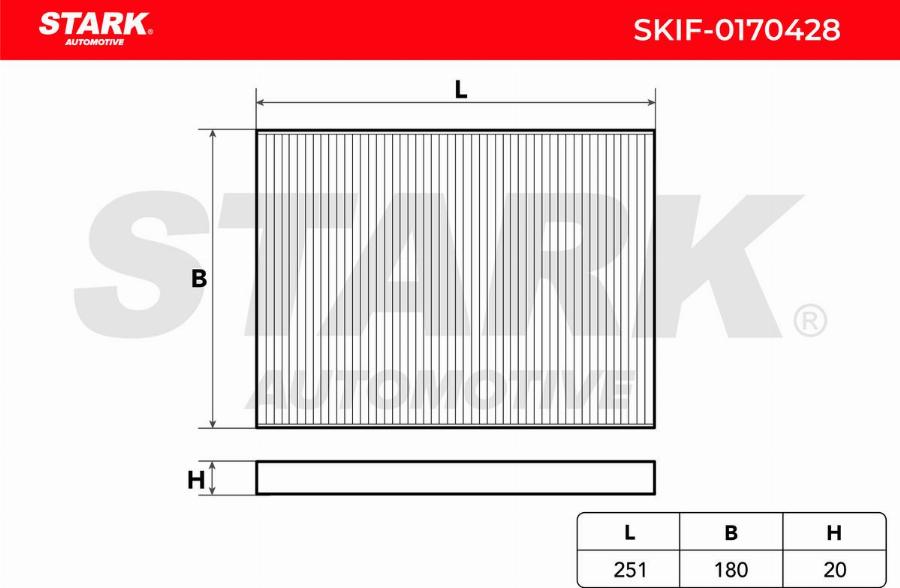 Stark SKIF-0170428 - Filtre, air de l'habitacle cwaw.fr