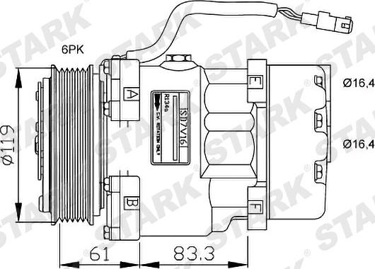 Stark SKKM-0340110 - Compresseur, climatisation cwaw.fr