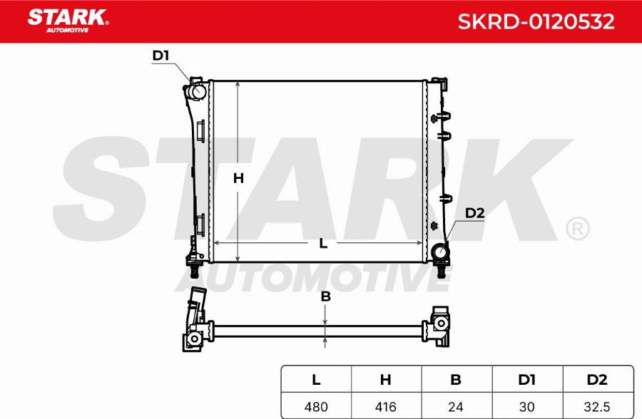 Stark SKRD-0120532 - Radiateur, refroidissement du moteur cwaw.fr