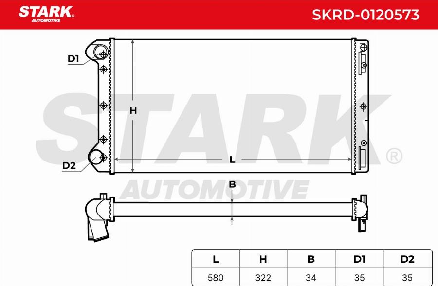 Stark SKRD-0120573 - Radiateur, refroidissement du moteur cwaw.fr