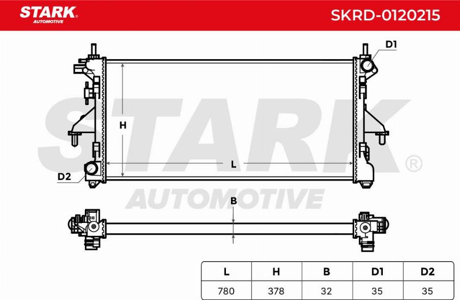 Stark SKRD-0120215 - Radiateur, refroidissement du moteur cwaw.fr