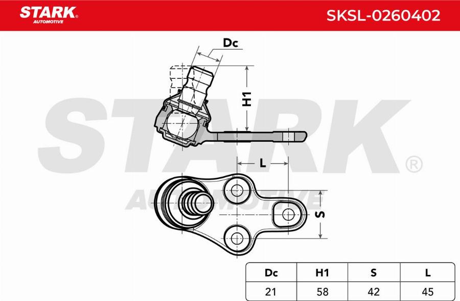 Stark SKSL-0260402 - Rotule de suspension cwaw.fr