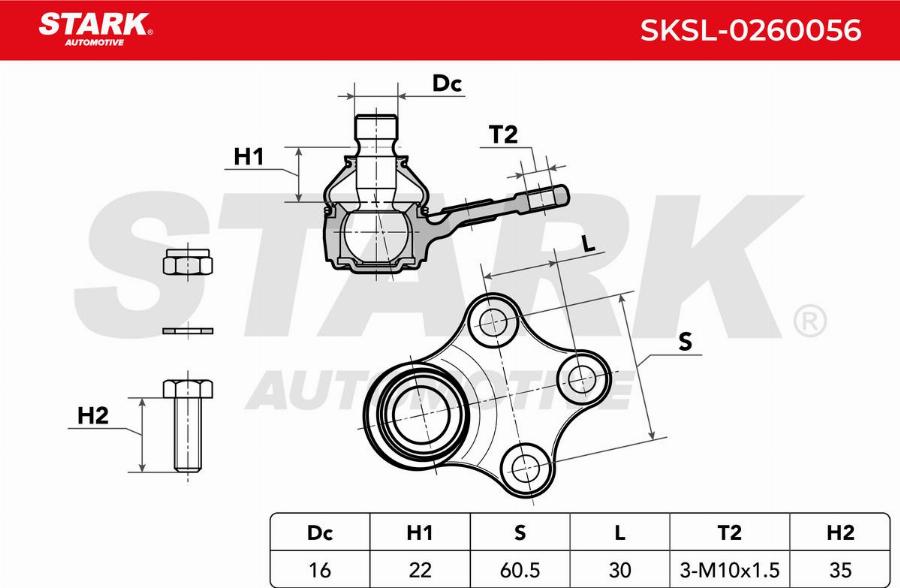 Stark SKSL-0260056 - Rotule de suspension cwaw.fr