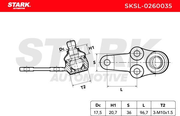 Stark SKSL-0260035 - Rotule de suspension cwaw.fr