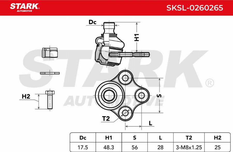 Stark SKSL-0260265 - Rotule de suspension cwaw.fr