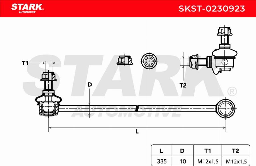 Stark SKST-0230923 - Kit de réparation, barre de couplage stabilisatrice cwaw.fr