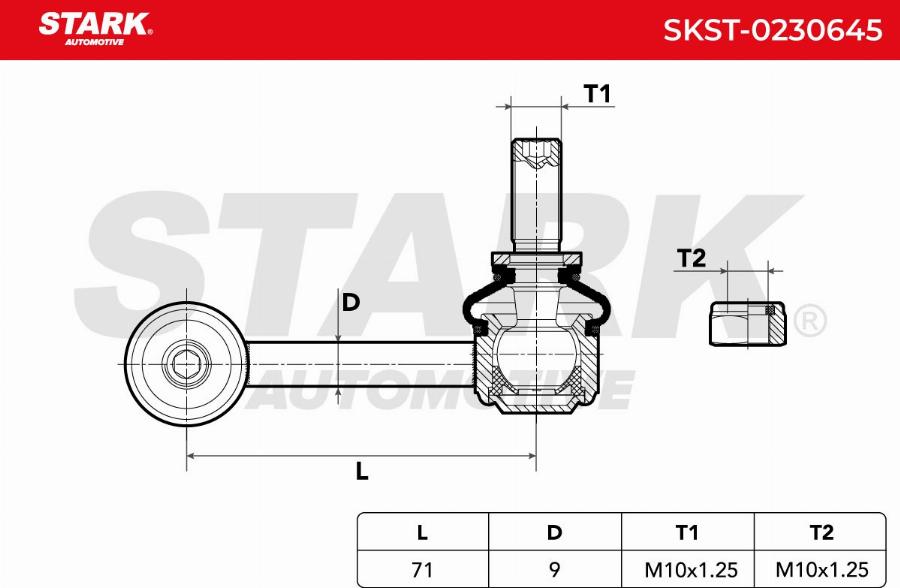 Stark SKST-0230645 - Entretoise / tige, stabilisateur cwaw.fr