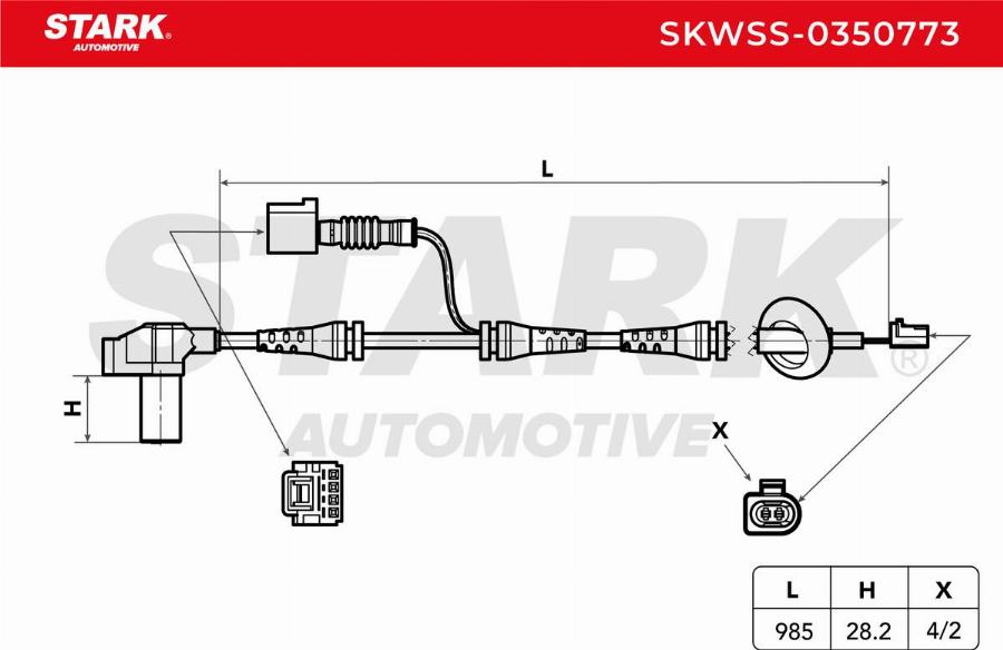 Stark SKWSS-0350773 - Capteur, vitesse de roue cwaw.fr