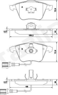 Starline BD S433 - Kit de plaquettes de frein, frein à disque cwaw.fr