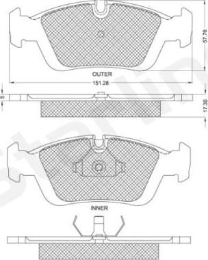 Starline BD S153 - Kit de plaquettes de frein, frein à disque cwaw.fr