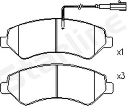 Starline BD S846P - Kit de plaquettes de frein, frein à disque cwaw.fr