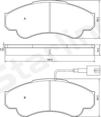 Starline BD S840P - Kit de plaquettes de frein, frein à disque cwaw.fr