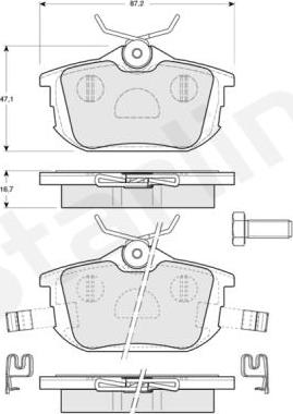 Starline BD S830P - Kit de plaquettes de frein, frein à disque cwaw.fr