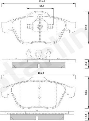 Starline BD S825P - Kit de plaquettes de frein, frein à disque cwaw.fr