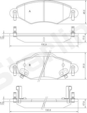 Starline BD S828P - Kit de plaquettes de frein, frein à disque cwaw.fr