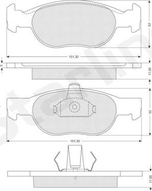 Starline BD S823P - Kit de plaquettes de frein, frein à disque cwaw.fr