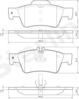 Starline BD S827P - Kit de plaquettes de frein, frein à disque cwaw.fr