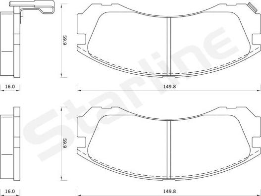 Starline BD S348 - Kit de plaquettes de frein, frein à disque cwaw.fr