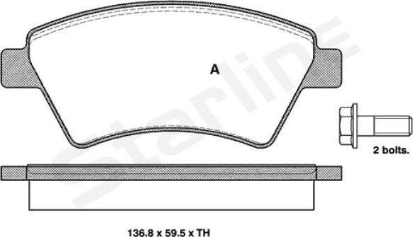 Starline BD S329 - Kit de plaquettes de frein, frein à disque cwaw.fr