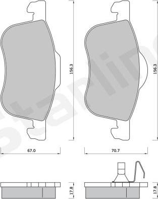 Starline BD S371 - Kit de plaquettes de frein, frein à disque cwaw.fr