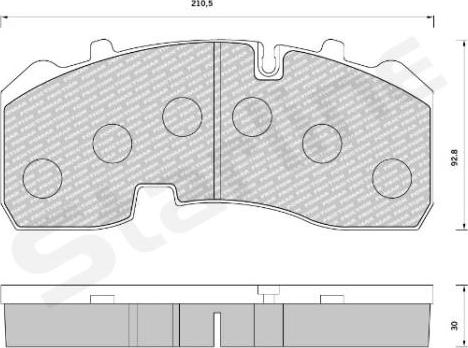 Starline BD T005 - Kit de plaquettes de frein, frein à disque cwaw.fr