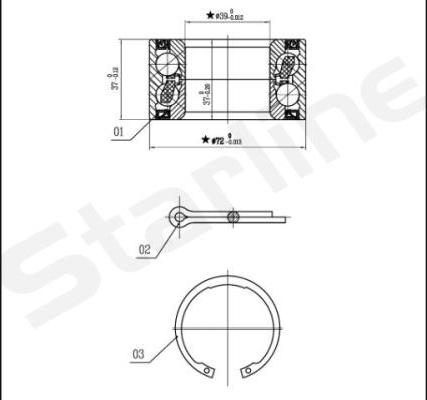 Starline LO 00736 - Kit de roulements de roue cwaw.fr