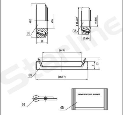 Starline LO 01465 - Kit de roulements de roue cwaw.fr