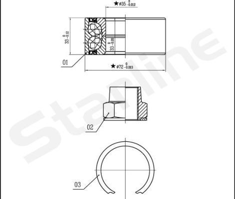 Starline LO 03414 - Kit de roulements de roue cwaw.fr