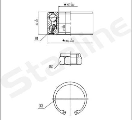 Starline LO 03554 - Kit de roulements de roue cwaw.fr