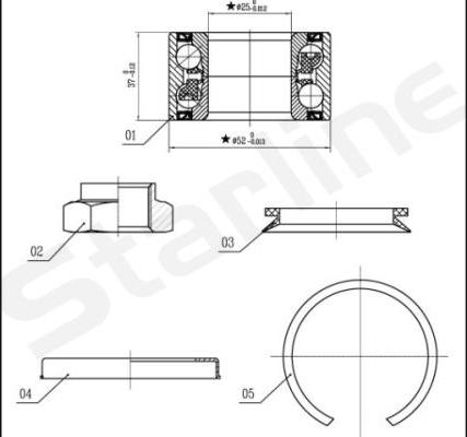 Starline LO 03556 - Kit de roulements de roue cwaw.fr