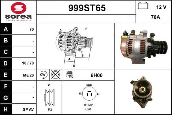 STARTCAR 999ST65 - Alternateur cwaw.fr