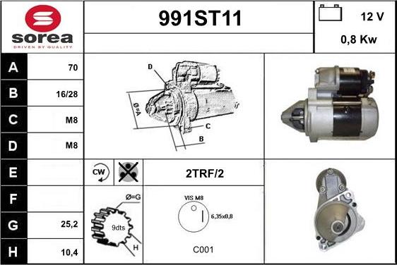 STARTCAR 991ST11 - Démarreur cwaw.fr