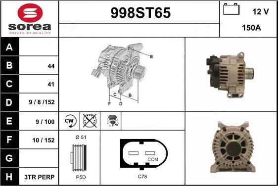 STARTCAR 998ST65 - Alternateur cwaw.fr