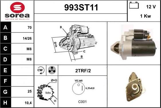 STARTCAR 993ST11 - Démarreur cwaw.fr