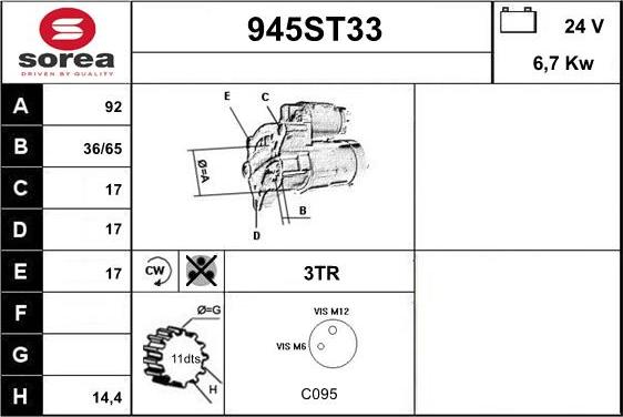 STARTCAR 945ST33 - Démarreur cwaw.fr