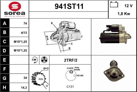 STARTCAR 941ST11 - Démarreur cwaw.fr