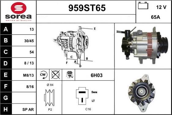 STARTCAR 959ST65 - Alternateur cwaw.fr