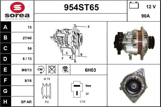 STARTCAR 954ST65 - Alternateur cwaw.fr