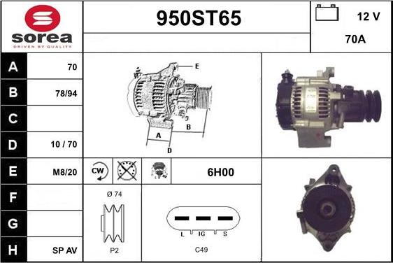 STARTCAR 950ST65 - Alternateur cwaw.fr