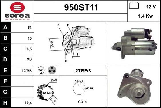 STARTCAR 950ST11 - Démarreur cwaw.fr