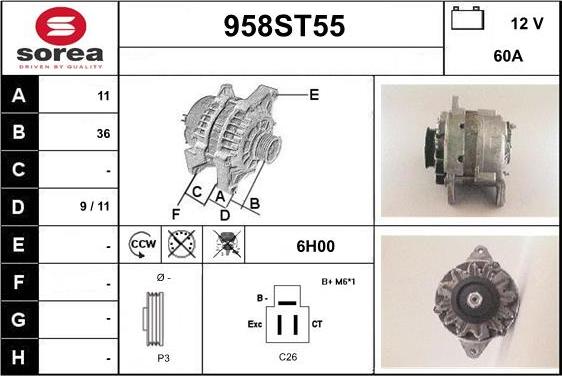 STARTCAR 958ST55 - Alternateur cwaw.fr