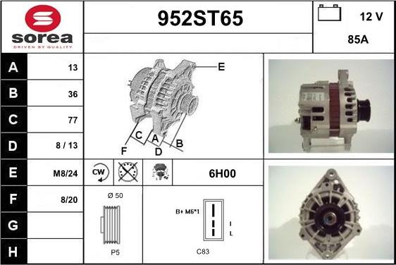 STARTCAR 952ST65 - Alternateur cwaw.fr