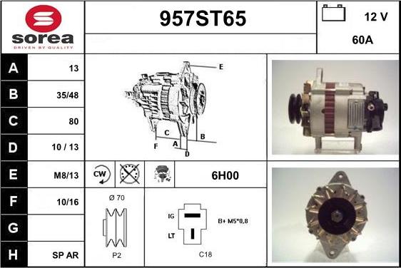 STARTCAR 957ST65 - Alternateur cwaw.fr