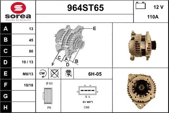 STARTCAR 964ST65 - Alternateur cwaw.fr