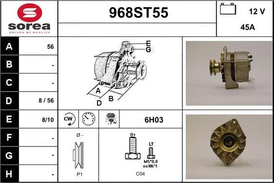 STARTCAR 968ST55 - Alternateur cwaw.fr