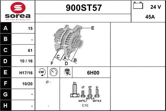 STARTCAR 900ST57 - Alternateur cwaw.fr